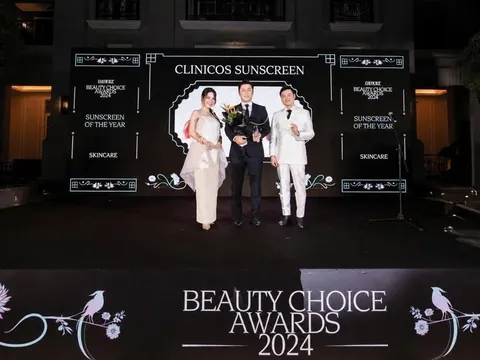 Kem chống nắng Clinicos vinh dự nhận giải thưởng danh giá "Sunscreen Of The Year" tại L'officiel Beauty Choice Awards 2024